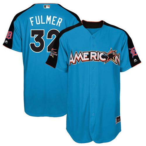 Tigers #32 Michael Fulmer Blue All-Star American League Stitched MLB Jersey - Click Image to Close